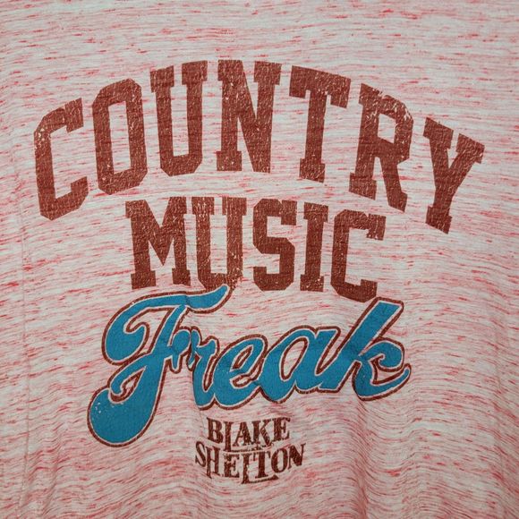 Bella Tee SS Country Music Freak Blake Shelton 2018 Tour Pink - Size Medium - Picture 1 of 5